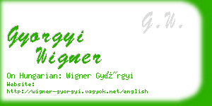 gyorgyi wigner business card